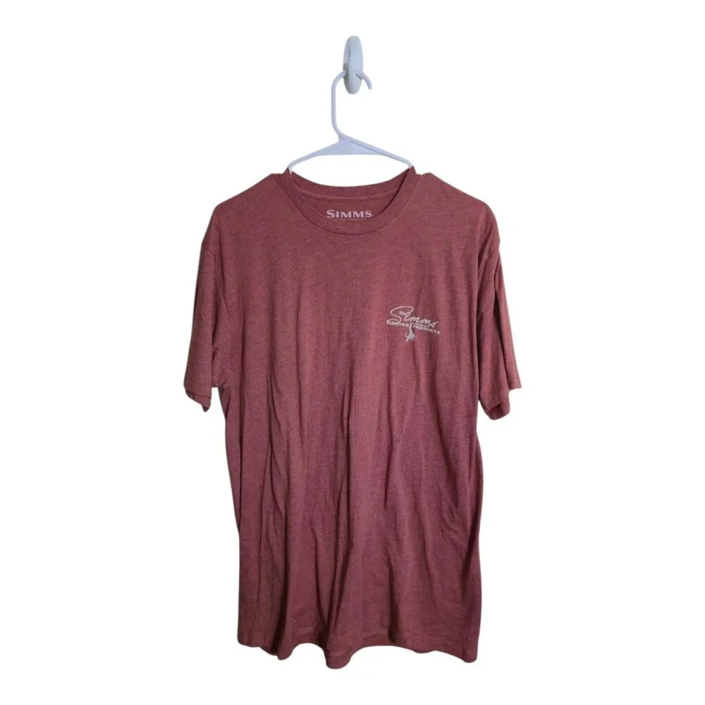 Simms Shirt Men S Fishing Products Red Short Sleeve T Cotton/Polyester Gorpcore